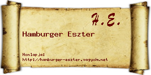 Hamburger Eszter névjegykártya